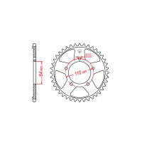 Kettenrad Stahl 41 Zähne Teilung 520 passend für Honda Kettenrad Stahl 41 Zähne Teilung 520 passend für Honda