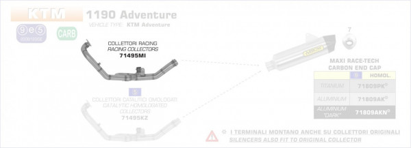 Arrow Racing Krümmer passend für KTM 1090 Adventure 17-19