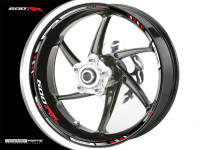 Felgenrandaufkleber passend für Honda CBR600RR weiß-rot Felgenrandaufkleber passend für Honda CBR600RR weiß-rot