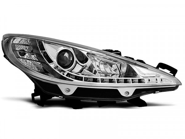 Scheinwerfer Peugeot 207 05.06-06.12 Tageslicht chrom W / Motor