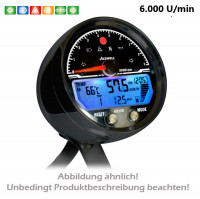 ACEWELL Multifunktionelles Digitalinstrument alu-schwarz mit Tacho, DZM 6000 RPM, Uhr & Tankanzeige ACEWELL Multifunktionelles Digitalinstrument alu-schwarz mit Tacho, DZM 6000 RPM, Uhr & Tankanzeige