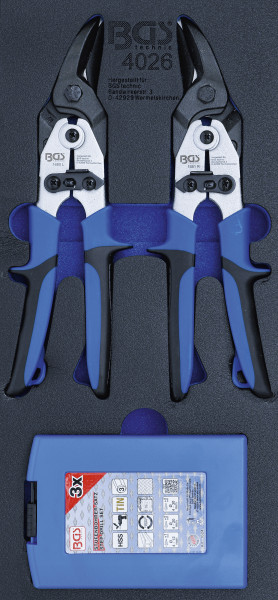 Werkstattwageneinlage 1/3: Blechscheren, Stufenbohrer 5-tlg.