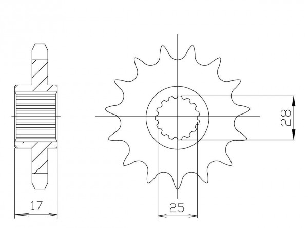 Ritzel 16 Zähne Teilung 525 passend für Ducati
