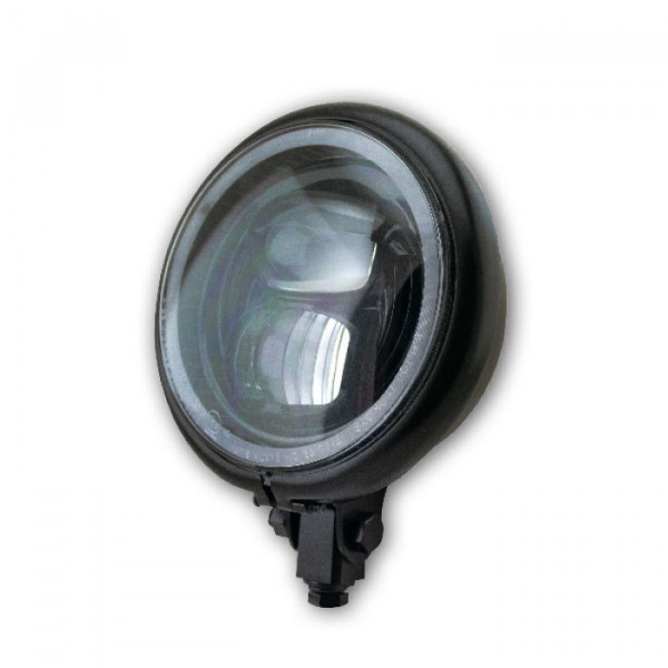 LED-Scheinwerfer "Pearl" 5-3/4" | schwarz M10 unten | Glas Ø=145mm | E-geprüft