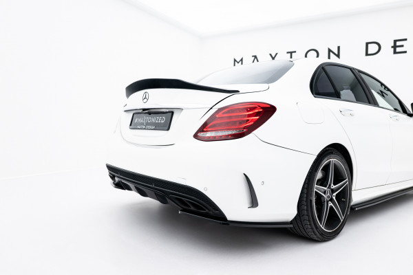 Heck Ansatz Flaps Diffusor Für Mercedes-Benz C AMG-Line / C43 AMG Limousine W205 Schwarz Hochglanz