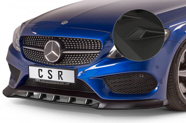 Cup-Spoilerlippe mit ABE für Mercedes C-Klasse 205 AMG-Line CSL408-M Carbon Look Matt