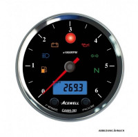 ACEWELL Analog DZM 6000rpm Digital Tacho Ring schwarz Zifferblatt schwarz Gehäuse schwarz ACEWELL Analog DZM 6000rpm Digital Tacho Ring schwarz Zifferblatt schwarz Gehäuse schwarz