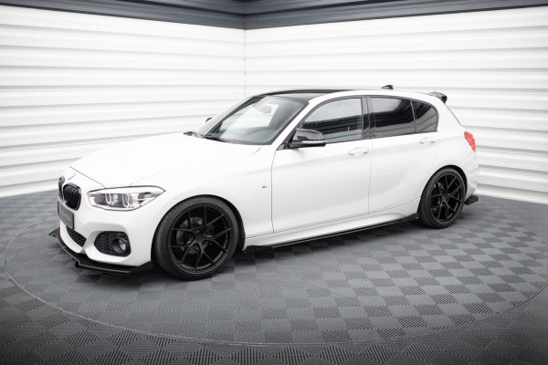Street Pro Seitenschweller Ansatz V.2 Für + Flaps Für BMW 1er F20 M135i / M140i / M-Paket Schwarz H