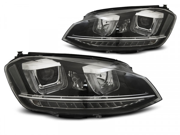 Scheinwerfer U-LED Light DRL Black dynamische Blinker passend für VW Golf 7 11.12-17
