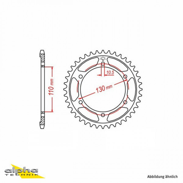 Kettenrad Stahl 43 Zähne 525 passend für Yamaha MT07, XSR700, Tracer 700