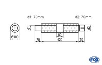 FOX Uni-Schalldämpfer rund Edelstahl Ø100mm Länge 420mm FOX Uni-Schalldämpfer rund Edelstahl Ø100mm Länge 420mm