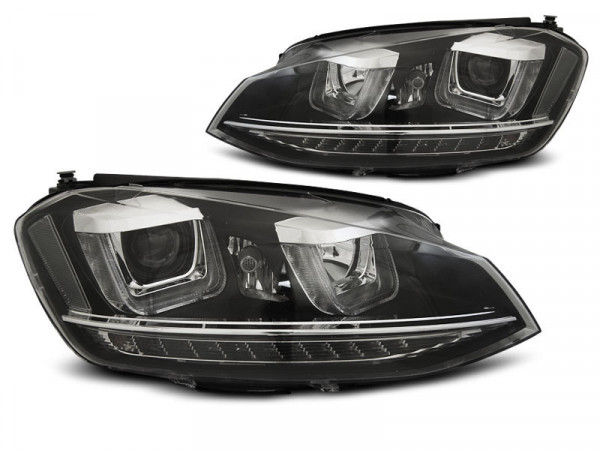 Scheinwerfer U-LED Light DRL schwarz passend für VW Golf 7 11.12–17