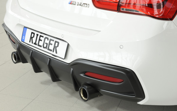 Rieger Heckeinsatz matt schwarz für BMW 1er F21 (1K2) Lim. / 2-tür. 05.2015- (ab Facelift) LCI
