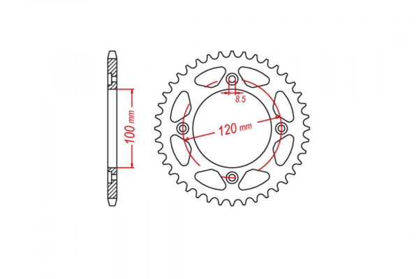 Kettenrad Stahl 62 Zähne Teilung 420 passend für Beta RR50