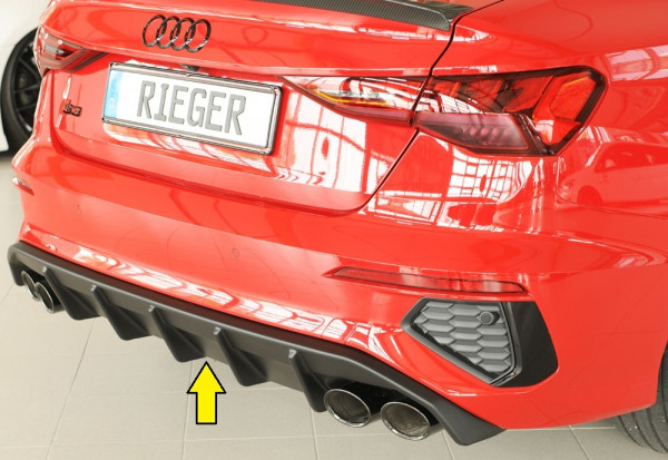 Rieger Heckeinsatz matt schwarz für Audi A3 (GY) 5-tür. (Limousine) 11.19-05.24 (bis Facelift)