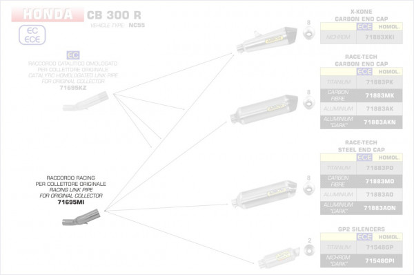 Arrow Zwischenrohr passend für Honda CB 300 R 18-19