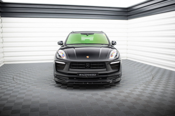 Front Ansatz Für Porsche Macan GTS Mk1 Facelift 2 Schwarz Hochglanz