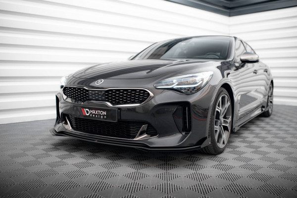 Street Pro Front Ansatz Für +Flaps Für + Flaps Kia Stinger GT / GT-Line / Standard Mk1 Schwarz Hochg