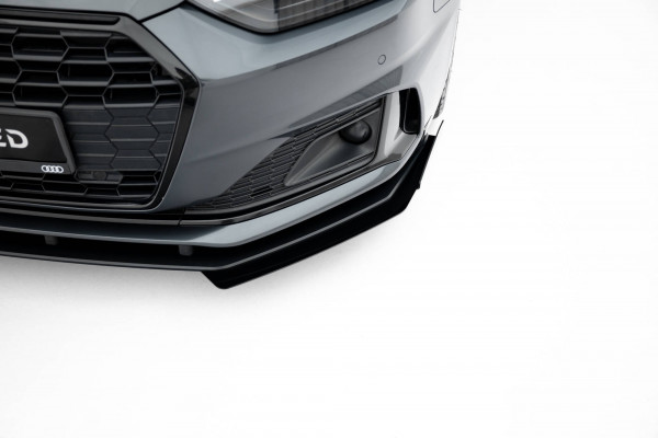 Street Pro Front Ansatz Für +Flaps Für + Flaps Audi A5 F5 Facelift Schwarz Hochglanz