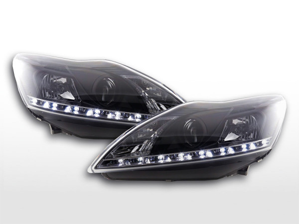 Scheinwerfer Set Daylight LED TFL-Optik Ford Focus 3/5-trg. 08- schwarz