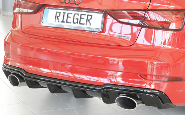 Rieger Heckeinsatz glanz schwarz für Audi A3 (8V) 3-tür. (Cabrio 8V7) 09.16- (ab Facelift)