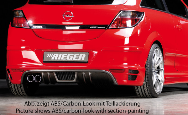 Rieger Heckschürzenansatz carbon look für Opel Astra H GTC 3-tür.