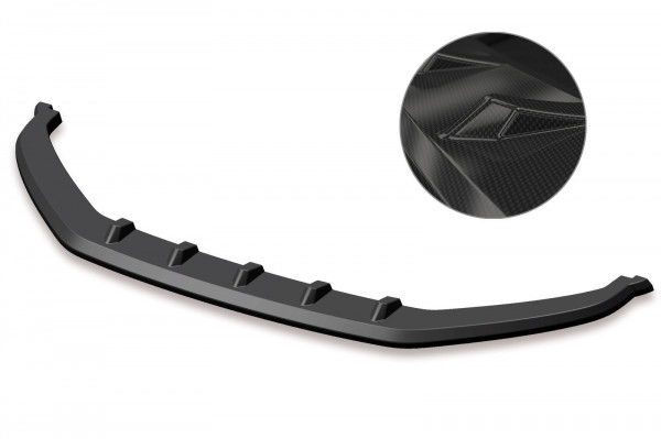 Cup-Spoilerlippe mit ABE für VW T-Roc (A1) R-Line CSL402 Schwarz Strukturiert