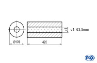 FOX Uni-Schalldämpfer rund aus Edelstahl Ø176mm Länge 420mm FOX Uni-Schalldämpfer rund aus Edelstahl Ø176mm Länge 420mm