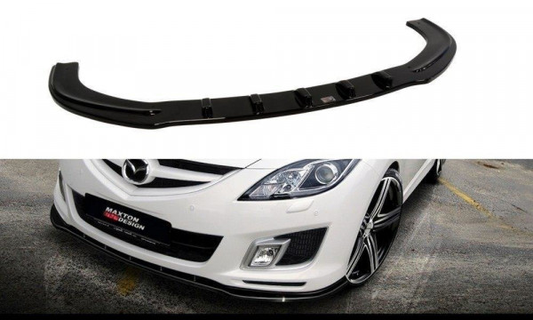 Front Ansatz Für MAZDA 6 MK2 (FÜR DYNAMIC SPORTSTOßSTANGE) Schwarz Hochglanz