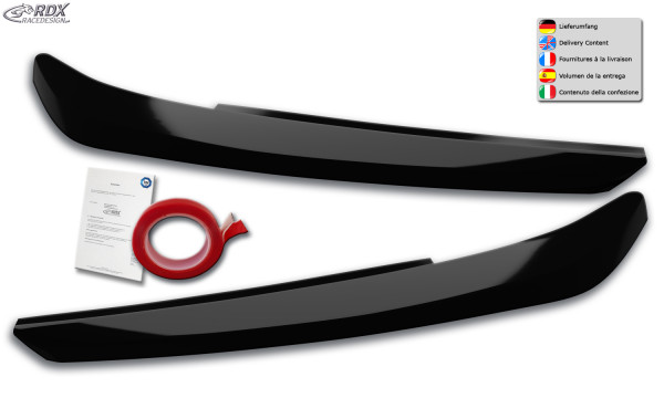 RDX Scheinwerferblenden passend für Audi Q3 F3 (2019+) Schwarz Glänzend