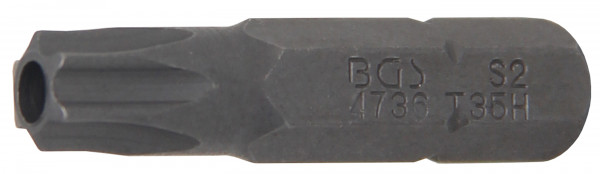 Bit | Länge 30 mm | Antrieb Außensechskant 6,3 mm (1/4") | T-Profil (für Torx) mit Bohrung T35