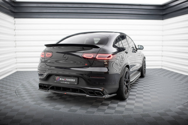 Hinten Splitter (mit Einem Vertikalem Balken) Mercedes-AMG GLC 63 Coupe C253 Facelift Schwarz Hochgl