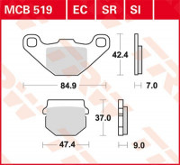 TRW Scheibenbremsbeläge MCB519EC passend für Kawasaki, Peugeot & Suzuki TRW Scheibenbremsbeläge MCB519EC passend für Kawasaki, Peugeot & Suzuki