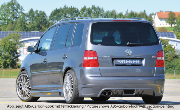 Rieger Heckschürzenansatz matt schwarz für VW Touran (1T) Van 03.03-10.06 (bis Facelift)