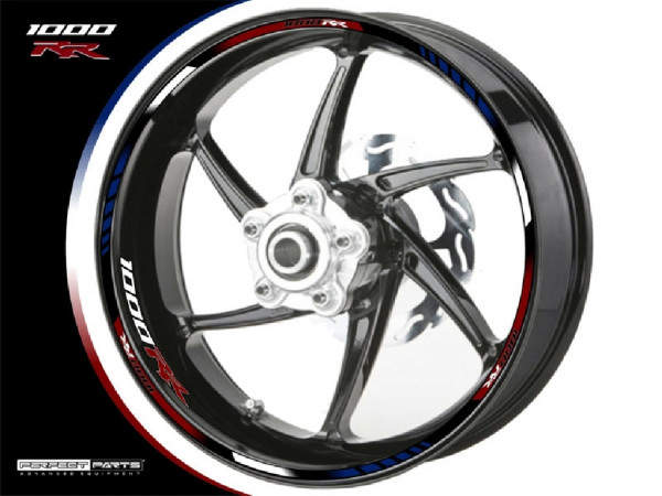 Felgenrandaufkleber passend für Honda CBR1000RR rot-weiß-blau