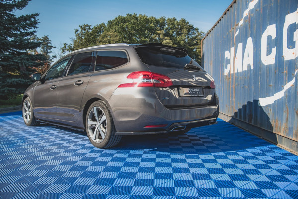 Spoiler CAP Für Peugeot 308 SW Mk2 Schwarz Hochglanz
