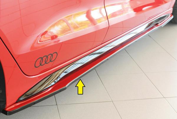 Rieger Seitenschweller rechts ansatz matt schwarz für Audi A3 S3 (GY) 5-tür. (Limousine) 06.24- (ab