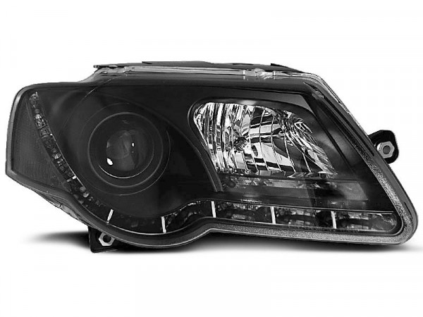 Scheinwerfer True DRL Black passend für VW Passat B6 3c 03.05-10