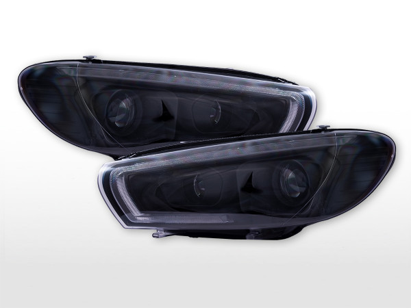 Halogen Scheinwerfer Set LED Tagfahrlicht VW Scirocco 3 08-14 schwarz