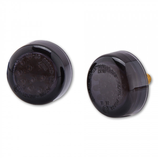 SHIN YO Micro Disc LED Blinker Schwarz/Getönt E-geprüft (Paar)