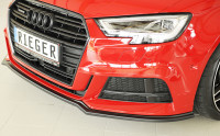Rieger Spoilerschwert matt schwarz für Audi A3 (8V) 5-tür. (Limousine 8VS) 09.16- (ab Facelift) Ausführung: Schwarz matt