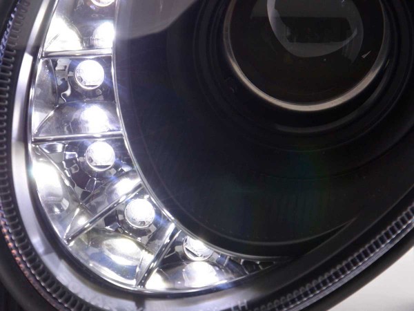 Scheinwerfer Set Daylight LED TFL-Optik Mercedes E-Klasse 211 Bj. 06-09 schwarz