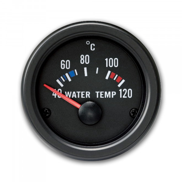 Zusatzinstrument, Youngtimer,Wassertemperartur (40~120°C), schwarz, Ø52mm