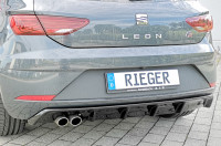 Rieger Heckeinsatz glanz schwarz für Seat Leon FR (5F) 5-tür. 01.17- (ab Facelift)