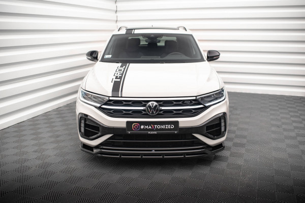 Front Ansatz V.1 Für Volkswagen T-Roc R / R-Line Mk1 Facelift Schwarz Hochglanz