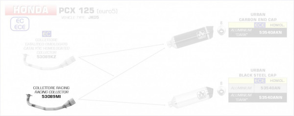 Arrow Krümmer passend für Honda PCX 125 ab 2021