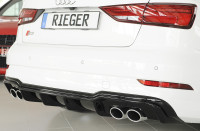 Rieger Heckeinsatz glanz schwarz für Audi A3 S3 (8V) 5-tür. (Limousine 8VS) 09.16- (ab Facelift) Ausführung: Schwarz matt