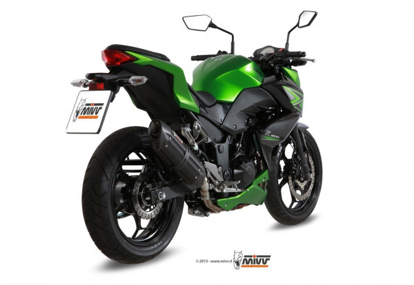 MIVV Suono Endschalldämpfer Edelstahl Schwarz passend für Kawasaki Ninja 300, Z 300