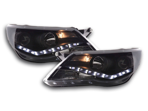 Scheinwerfer Set Daylight LED TFL-Optik VW Tiguan 07-11 schwarz