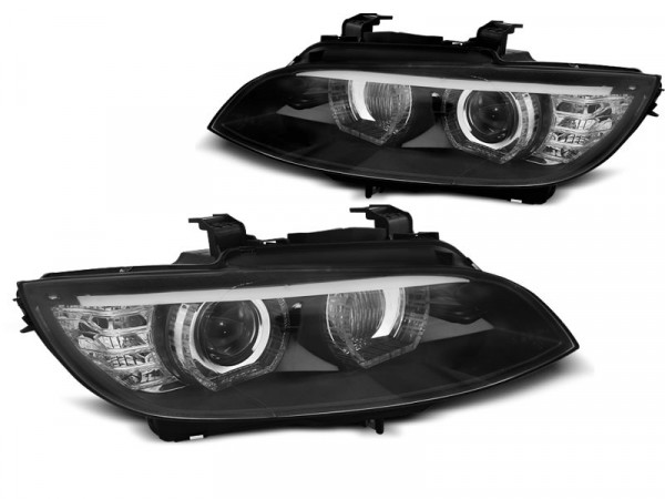 Xenon Scheinwerfer Angel Eyes LED schwarz passend für BMW E92 / e93 06-10